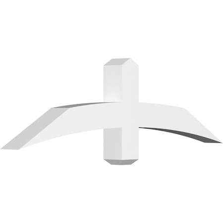 Ekena Millwork Bellingham Architectural Grade PVC Gable Bracket, 48"W x 14"H x 4"D x 4"F, 7/12 Pitch GBP048X14X0404BEL00